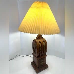 Vintage 60s Nautical Marine Pulley Block Tackle Table Lamp Ship Boat Ceramic 30”